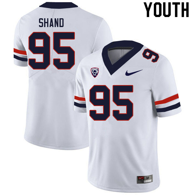 Youth #95 Paris Shand Arizona Wildcats College Football Jerseys Sale-White - Click Image to Close
